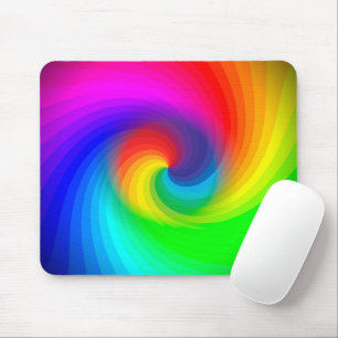 Cute Colourful Tie Dye Rainbow Swirl Art Pattern Mouse Mat