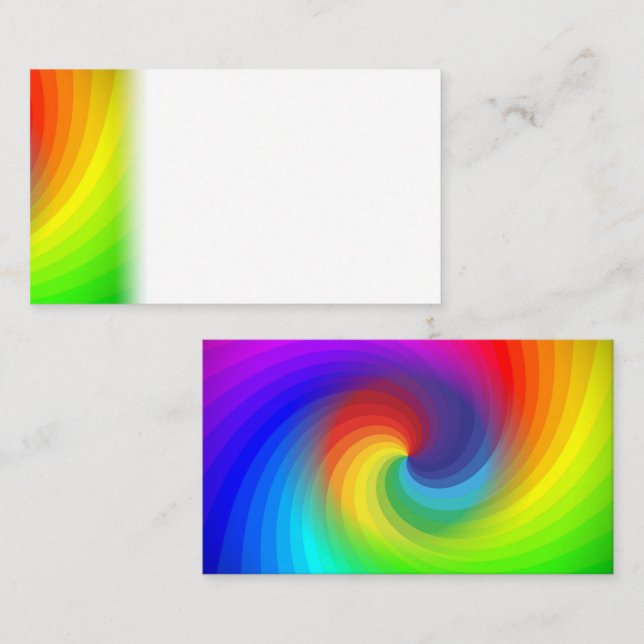 Cute Colourful Tie Dye Rainbow Swirl Art Pattern Place Card (Front/Back)
