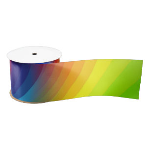 Cute Colourful Tie Dye Rainbow Swirl Art Pattern Satin Ribbon