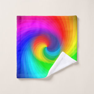 Cute Colourful Tie Dye Rainbow Swirl Art Pattern Wash Cloth