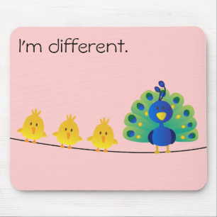 Cute & colourful toon of birds and a peacock mouse mat