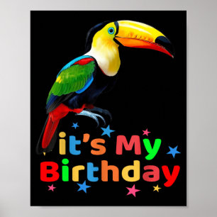 Cute Colourful Toucan Birthday For Kids In The Poster