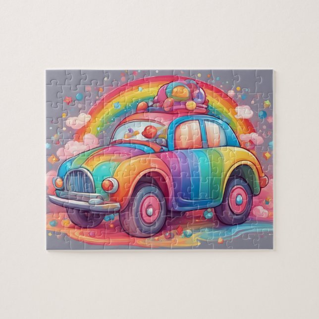 Cute Colourful Toy Car Jigsaw Puzzle (Horizontal)