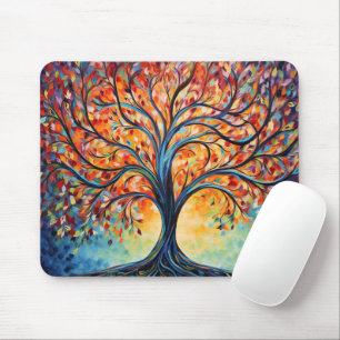 Cute Colourful Tree Of Life Mouse Mat