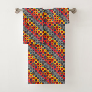 Cute colourful tribal aztec pattern bath towel set