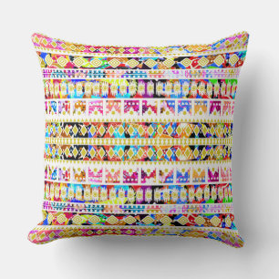 Cute colourful tribal aztec pattern cushion