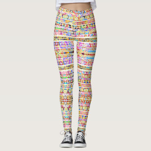 Cute colourful tribal aztec pattern leggings