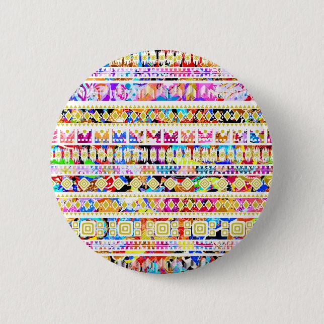 Cute colourful tribal aztec pattern OtterBox samsu 6 Cm Round Badge (Front)