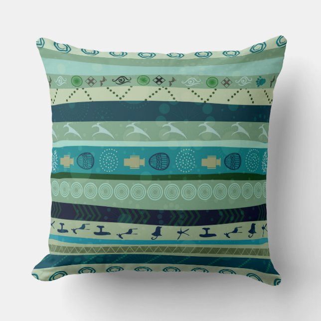 Cute Colourful Tribal Pattern Cushion (Front)