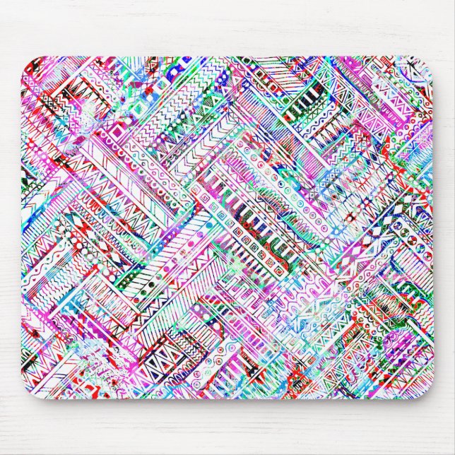 Cute colourful tribal pattern mouse mat (Front)