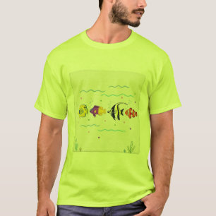 Cute Colourful Tropical Fish Underwater Hand Drawn T-Shirt