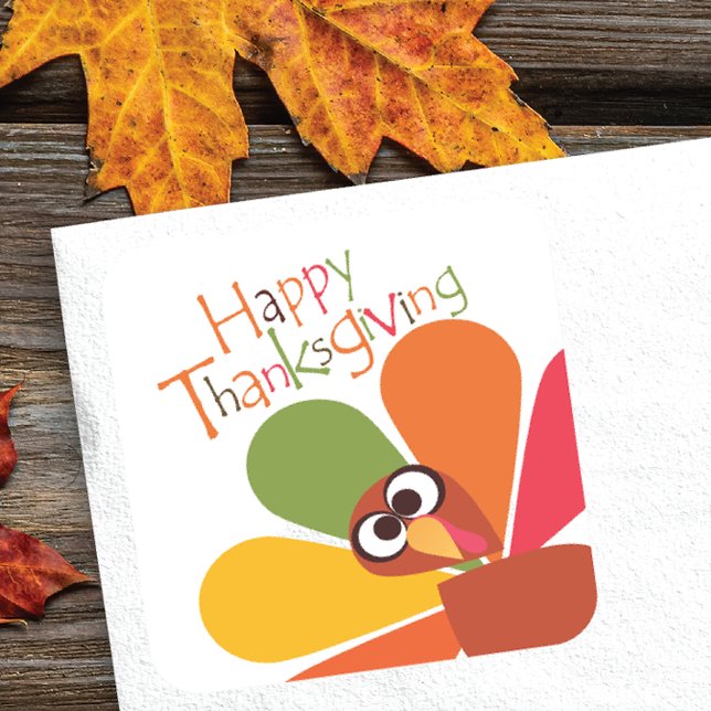 Cute Colourful Turkey Happy Thanksgiving Sticker (Creator Uploaded)