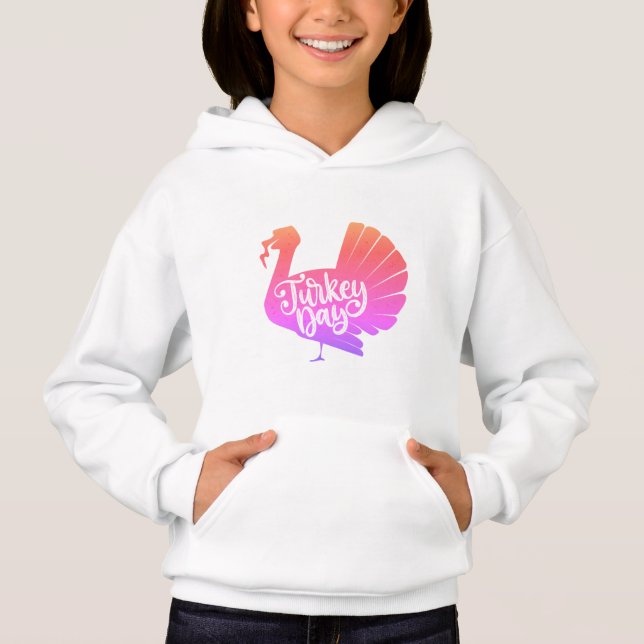 Cute Colourful Turkey Shape with Text Typography (Front)