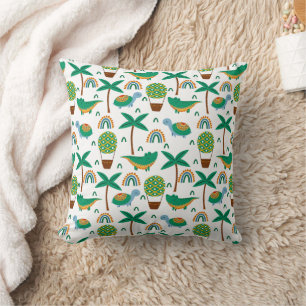 Cute Colourful Turtle Alligator Rainbow Pattern Cushion