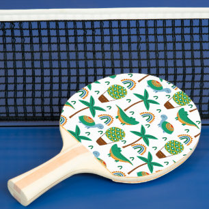 Cute Colourful Turtle Alligator Rainbow Pattern Ping Pong Paddle