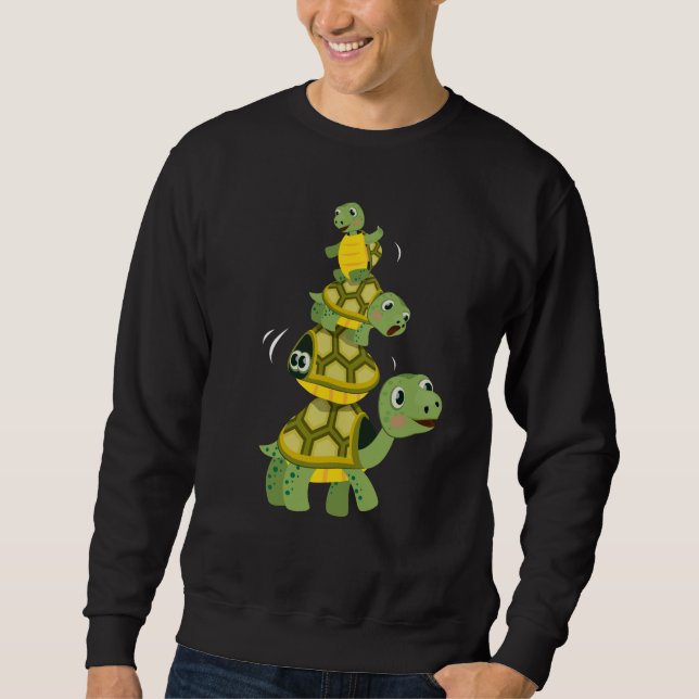 Cute Colourful Turtle Tortoises Sea Animals Sweatshirt (Front)
