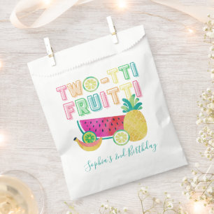 Cute Colourful Twotti Frutti 2nd Birthday Favour Bags