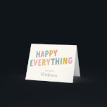 Cute Colourful Typography Happy Everything Folded Holiday Card<br><div class="desc">Cute Colourful Typography Happy Everything Simple Folded Holiday Card</div>