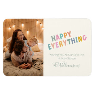 Cute Colourful Typography Happy Everything Photo H Magnet
