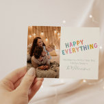 Cute Colourful Typography Happy Everything Photo Holiday Card<br><div class="desc">Cute Colourful Typography Happy Everything Custom Photo Holiday Card</div>