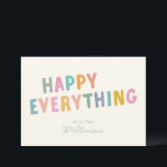 Cute Colourful Typography Happy Everything Simple Holiday Card<br><div class="desc">Cute Colourful Typography Happy Everything Simple Holiday Card</div>