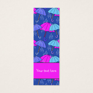 Cute colourful umbrella and raindrops Bookmark