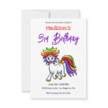Cute Colourful Unicorn Birthday