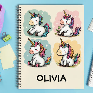 Cute Colourful Unicorn Doodles Toddler T-shirt Notebook