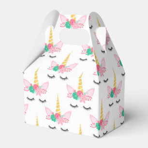 Cute Colourful Unicorn Pattern for Birthday Party Favour Box