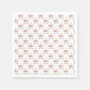 Cute Colourful Unicorn Pattern for Birthday Party Napkin