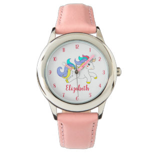 Cute Colourful Unicorn Personalised Kids Watch