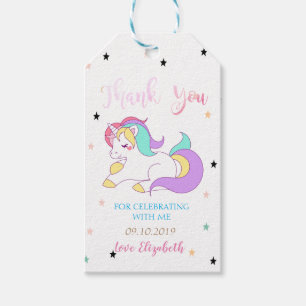 Cute Colourful Unicorn, Stars Gift Tags