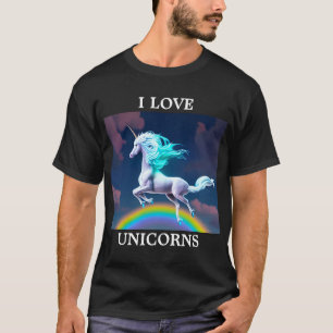 Cute Colourful Unicorn T Shirt for Adults