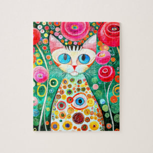 Cute Colourful Unique Kitten Jigsaw Puzzle