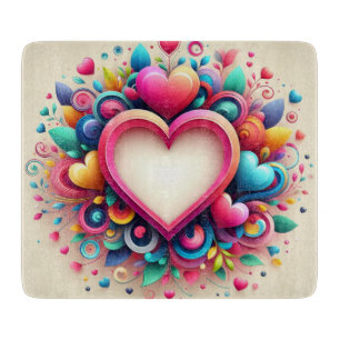 Cute colourful Valentines day Cutting Board