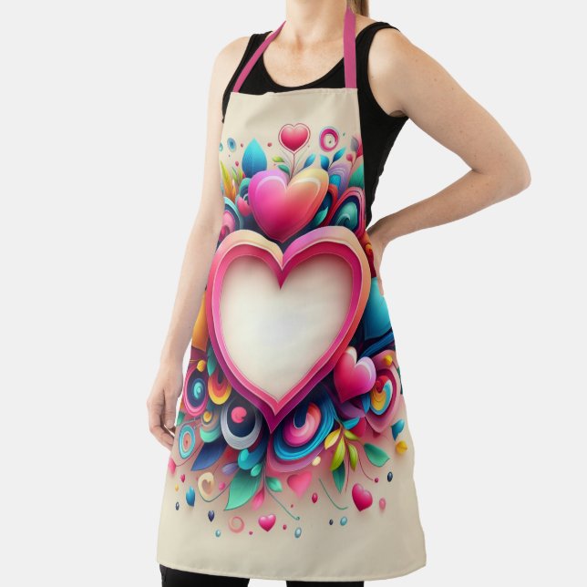 Cute Colourful Valentine's Day heart Apron (Insitu)