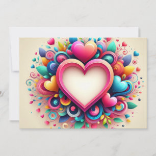 Cute Colourful Valentine's Day heart Holiday Card