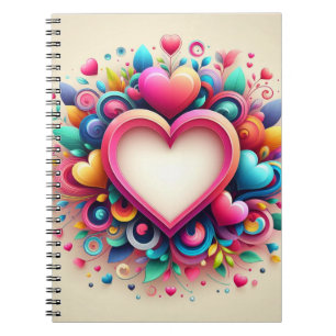 Cute Colourful Valentine's Day heart Notebook