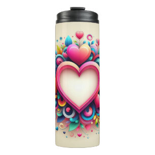 Cute Colourful Valentine's Day heart Thermal Tumbler