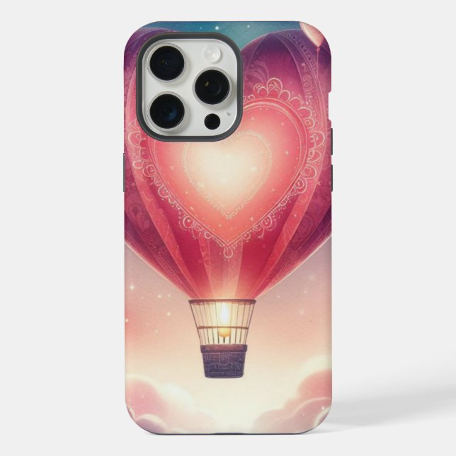 Cute colourful Valentine's Heart balloon iPhone Case (Back)