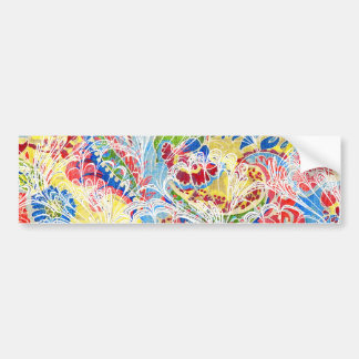 Cute colourful vintage floral bumper sticker