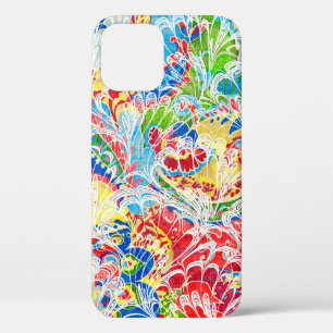 Cute colourful vintage floral iPhone 12 pro case