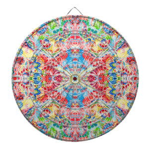 Cute colourful vintage floral dartboard
