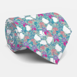 Cute colourful vintage floral pattern All-Over-Pri Tie