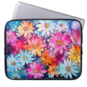 Cute Colourful Vintage Flower Art Laptop Sleeve