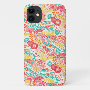 Cute colourful vintage flowers pattern iPhone 11 case