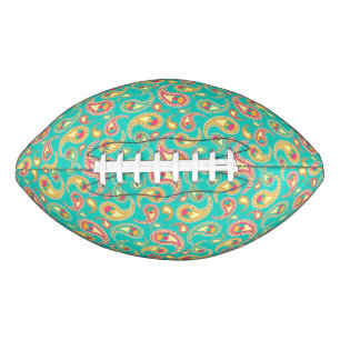 Cute colourful vintage paisley pattern american football