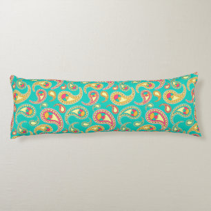 Cute colourful vintage paisley pattern body cushion