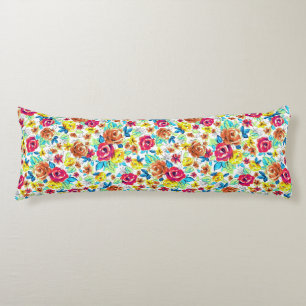 Cute colourful vintage roses patterns body cushion
