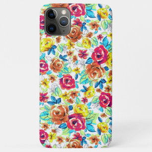 Cute colourful vintage roses patterns iPhone 11 pro max case